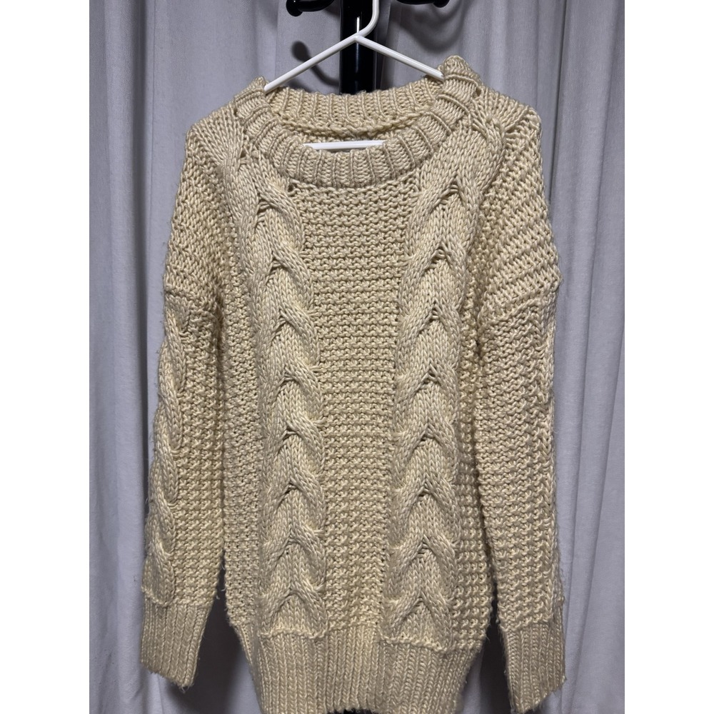 UNIF x Urban Outfitters Cream Cable Knit Oversized Sweater Ivory Chunky M